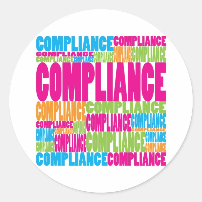Colourful Compliance Classic Round Sticker (Front)