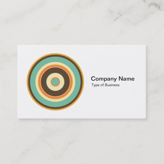 Colourful Concentric Circles 02 Business Card (Front)