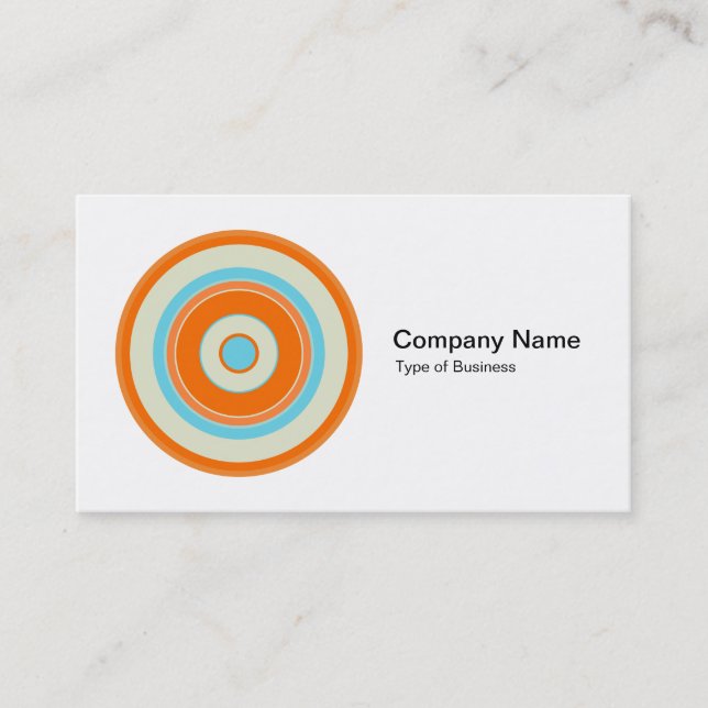 Colourful Concentric Circles 03 Business Card (Front)