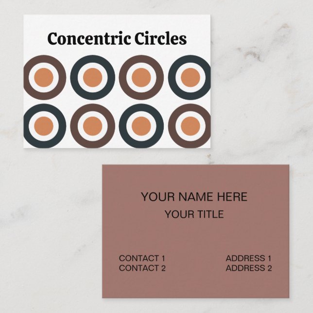 Colourful Concentric Circles  Business Card (Front/Back)