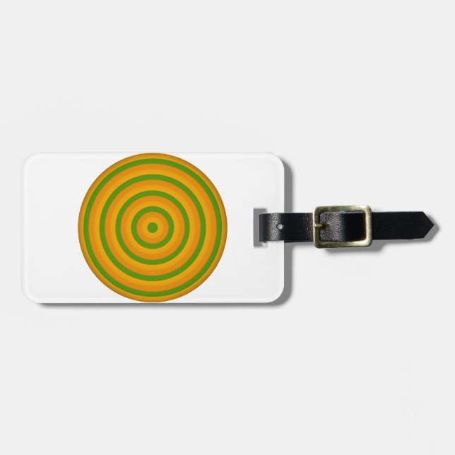 Colourful Concentric Circles Luggage Tag (Front Horizontal)