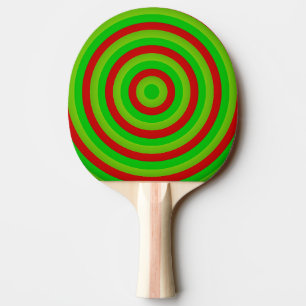 Colourful Concentric Circles Ping Pong Bat Paddle