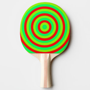 Colourful Concentric Circles Ping Pong Bat Paddle