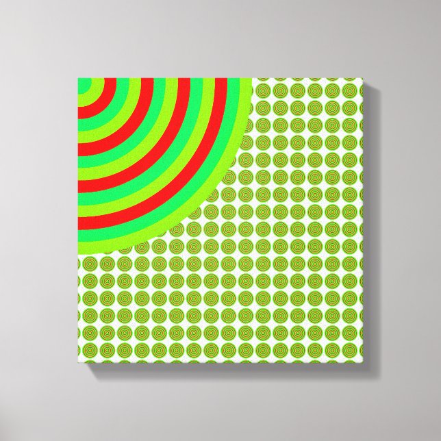 Colourful Concentric Circles Split Canvas (Front)