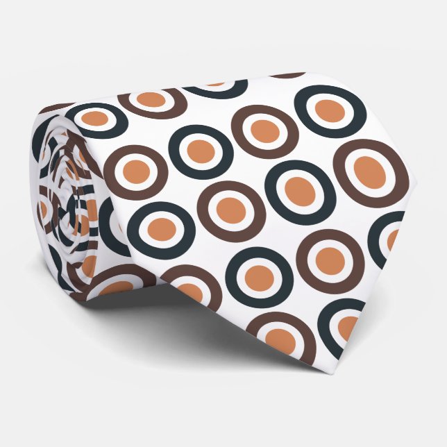 Colourful Concentric Circles  Tie (Rolled)