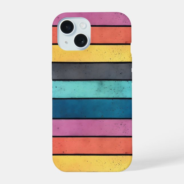 Colourful Concrete Pattern iPhone 15 Case (Back)