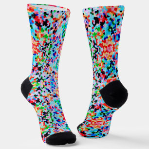 Colourful Confetti Abstract Mosaic Pattern Neck Ti Socks