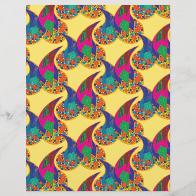 Colourful confetti abstract Paisley Rainbow drops (Front)