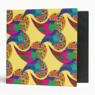 Colourful confetti abstract Paisley Rainbow drops Binder
