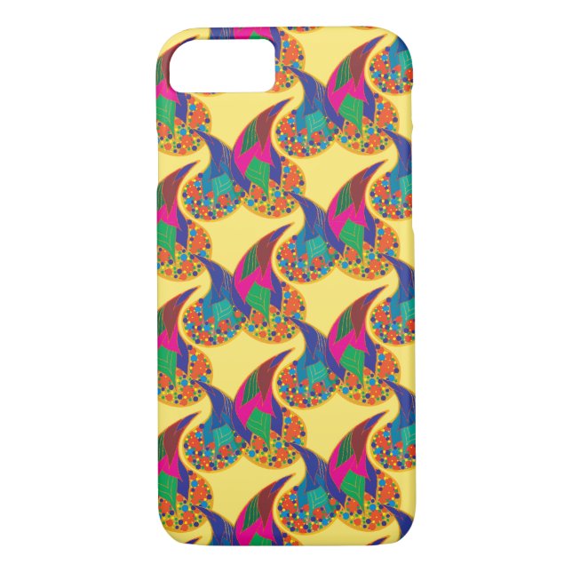 Colourful confetti abstract Paisley Rainbow drops Case-Mate iPhone Case (Back)