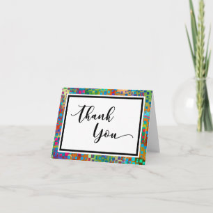 Colourful Confetti Abstract Thank You Card
