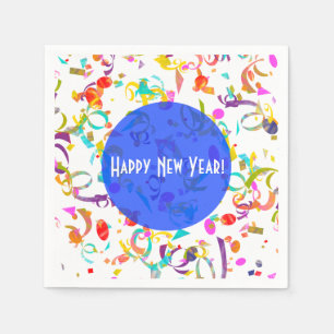 Colourful Confetti Art All Occasion Blue Template  Napkin