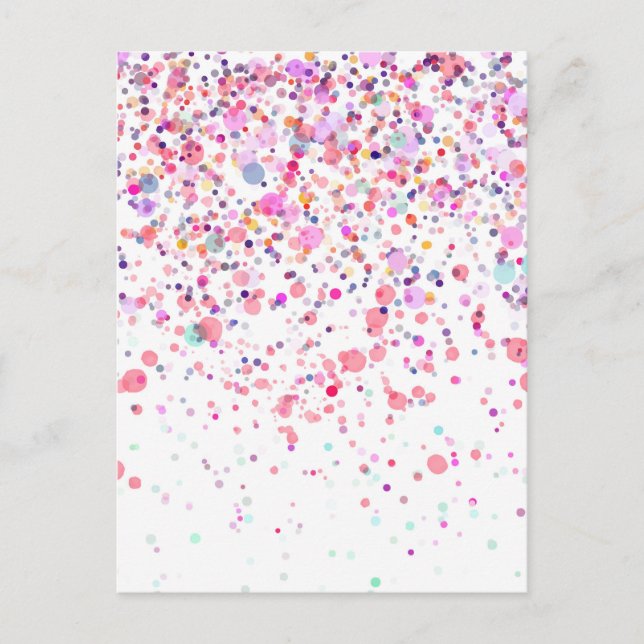 Colourful Confetti Blank Custom Any Occasion Postcard (Front)