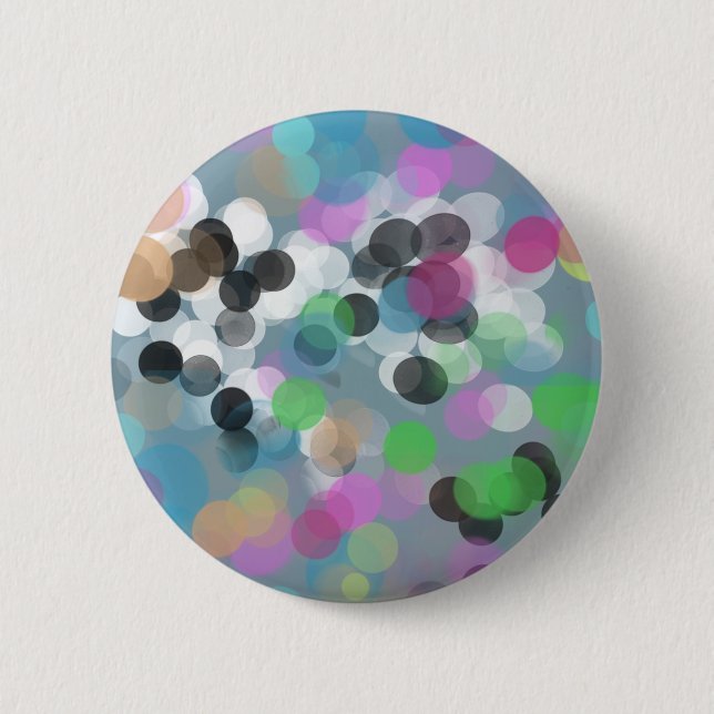 Colourful Confetti Bokeh Dots 2 Inch Round Button (Front)