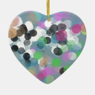 Colourful Confetti Bokeh Dots Ceramic Ornament
