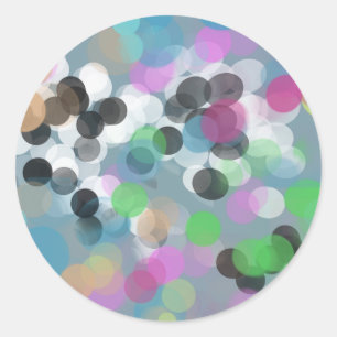 Colourful Confetti Bokeh Dots Classic Round Sticker