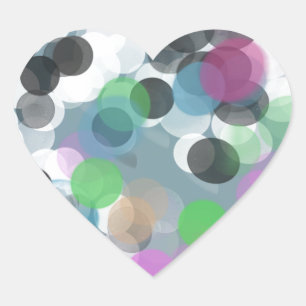 Colourful Confetti Bokeh Dots Heart Sticker