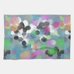 Colourful Confetti Bokeh Dots Kitchen Towel