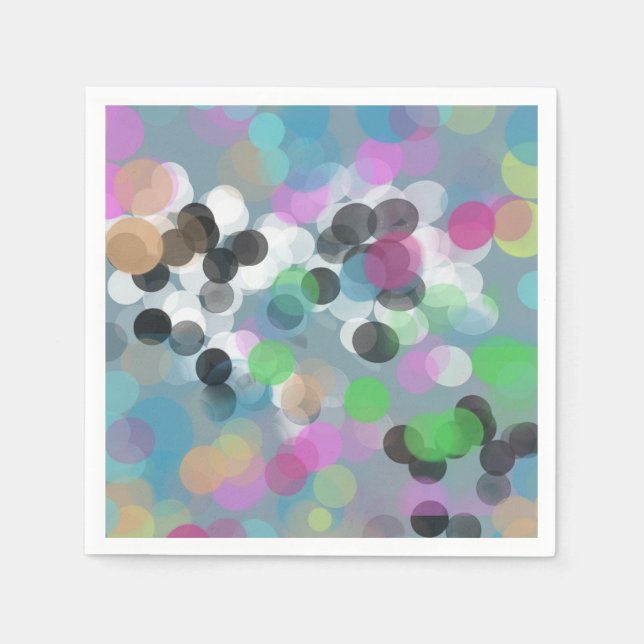 Colourful Confetti Bokeh Dots Napkin (Front)