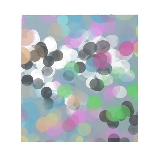 Colourful Confetti Bokeh Dots Notepad (Front)