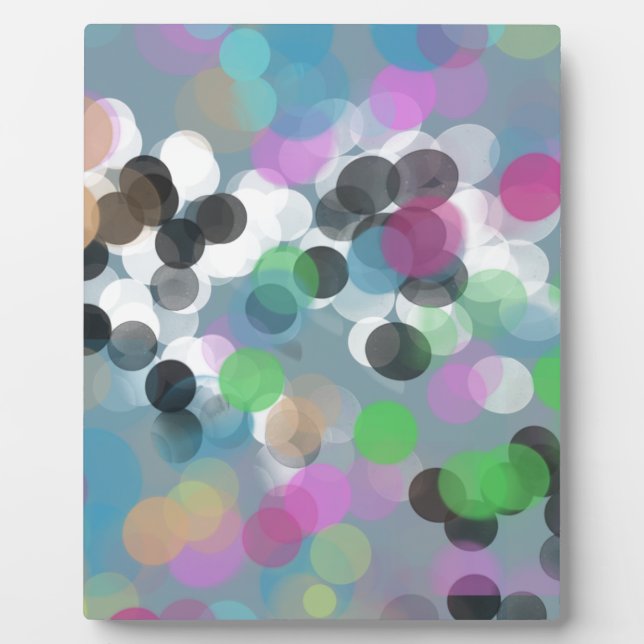 Colourful Confetti Bokeh Dots Plaque (Front)