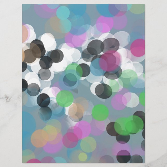 Colourful Confetti Bokeh Dots Scrapbook Paper (Front)