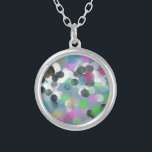 Colourful Confetti Bokeh Dots Silver Plated Necklace<br><div class="desc">A happy bokeh dotted custom graphic design,  ideal for bringing a bouncy warmth to holiday and party stationary,  along with all of your home decor and gift giving selections. Enjoy!</div>