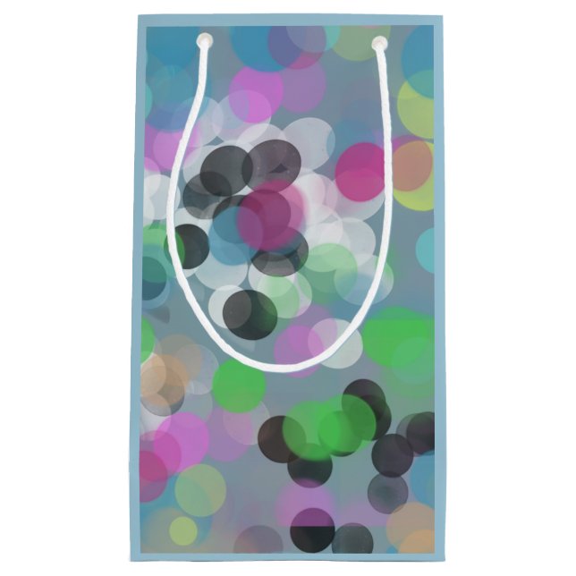 Colourful Confetti Bokeh Dots Small Gift Bag (Front)
