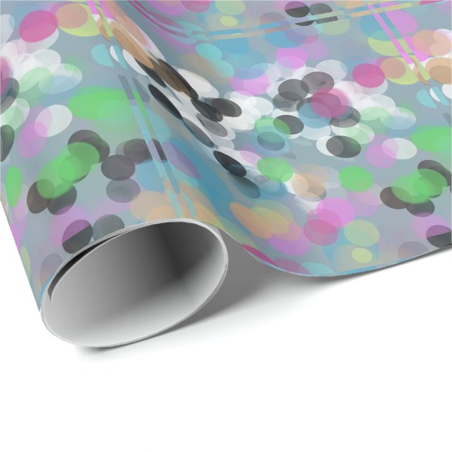 Colourful Confetti Bokeh Dots Wrapping Paper (Roll Corner)