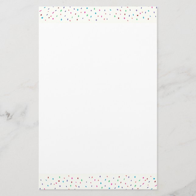 Colourful Confetti Border Stationery (Front)