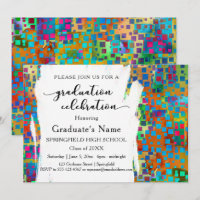 Colourful Confetti & Brushstrokes Graduation Party
