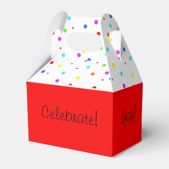 Colourful Confetti Children’s Birthday Party Favor Box (Front Side)