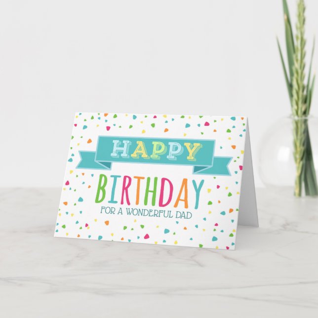 Colourful Confetti Dad Birthday Card (Front)