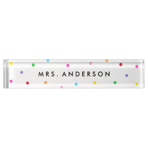 Colourful Confetti Desk Name Plate