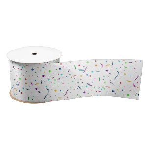 Colourful Confetti Dots Party Satin Ribbon