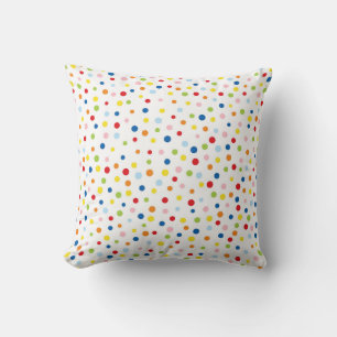 Colourful Confetti Dots Throw Pillow