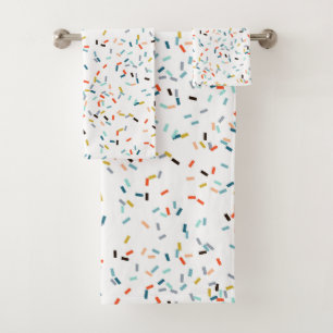 Colourful Confetti Fall Pattern Bath Towel Set