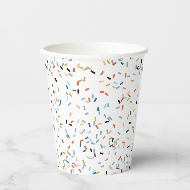 Colourful Confetti Fall Pattern Paper Cups (Front)