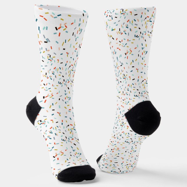 Colourful Confetti Fall Pattern Socks (Angled)
