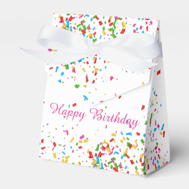 Colourful confetti favor box (Front Side)