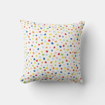 Colourful Confetti Heart Throw Pillow