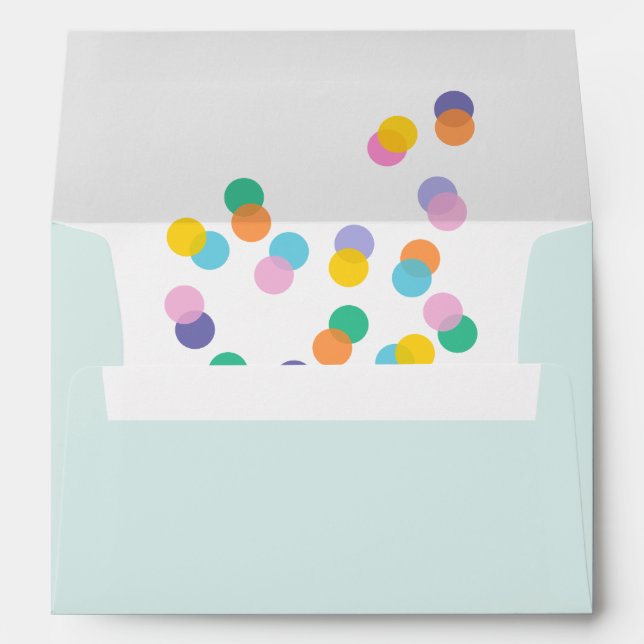 Colourful Confetti Mint Green Envelope (Back (Bottom))