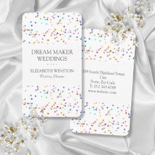 Colourful Confetti Modern Elegant Wedding Business Card