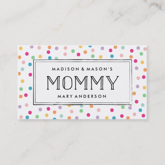 Colourful Confetti | Mommy Business Cards (Front)