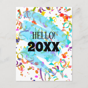 Colourful Confetti New Year Blue Squiggle Template