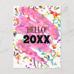 Colourful Confetti New Year Pink Squiggle Template