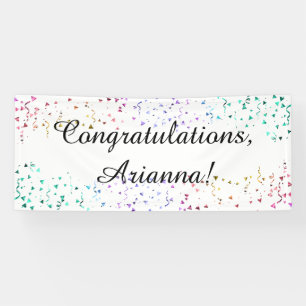 Colourful Confetti on White Congratulations Elegan Banner