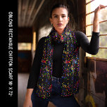 Colourful Confetti Party Celebration Black Chiffon Scarf<br><div class="desc">Colourful Confetti Party Celebration Black Background Chiffon Scarf. Personalize it with your artwork. Edit it to change the coloured background. For any occasion,  New Year's Day,  4th of July,  Christmas,  Mother's Day,  birthday,  a gift for you or someone special.</div>