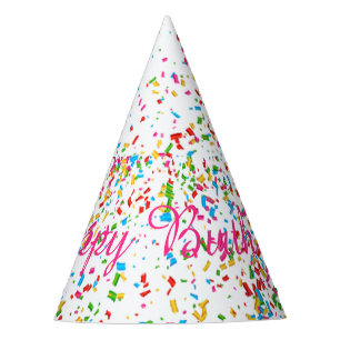 Colourful confetti party hat