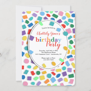 Colourful Confetti Party Invitation